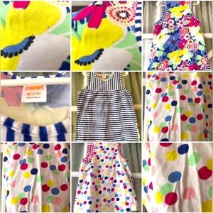 2 Gymboree size 7-8 years sleeveless racer-back tops striped & dots/floral PLAY